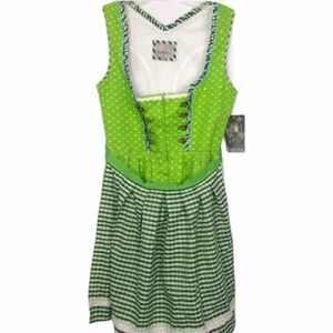 stockerpoint alpine team green gingham dress